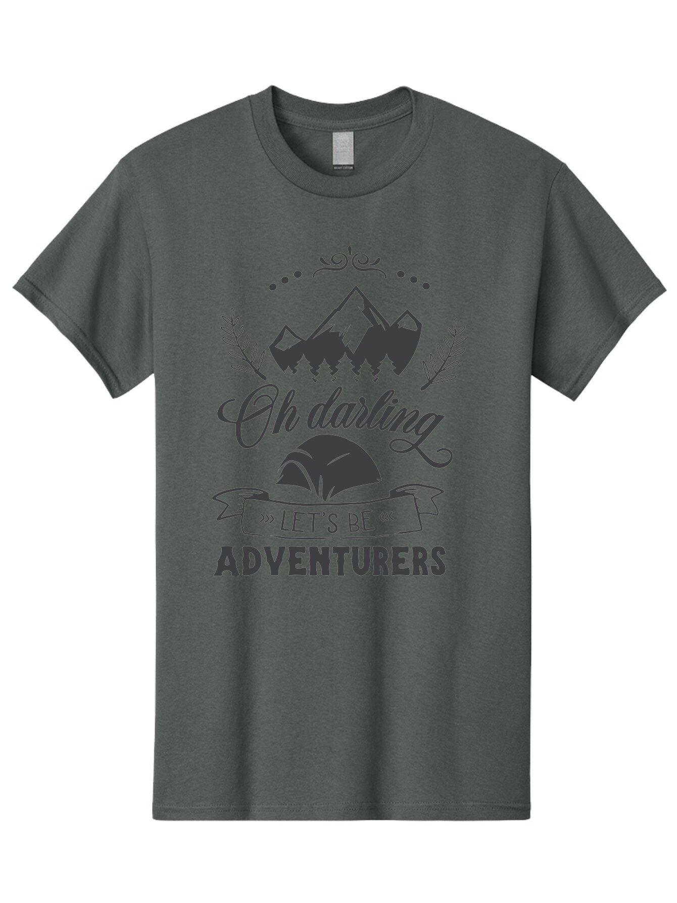 Oh-Darling-Let-S-Be-Adventurers Men'S Graphic Tee, 100% Cotton, Comfortable Casual Summer Wear, Machine Washable, Outdoor Adventure, Travel Inspiration, Wanderlust, Mountain Landscape, Forest Scenery, Inspirational Quotes, Aad066 4