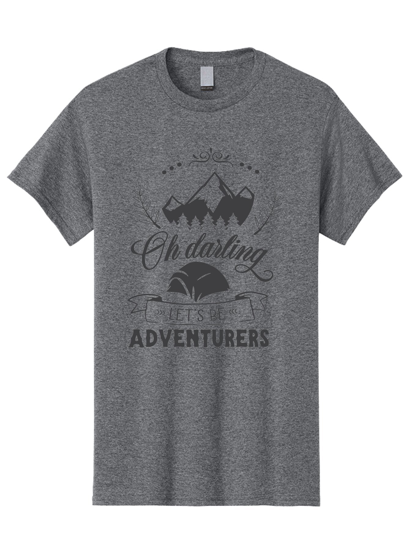 Oh-Darling-Let-S-Be-Adventurers Men'S Graphic Tee, 100% Cotton, Comfortable Casual Summer Wear, Machine Washable, Outdoor Adventure, Travel Inspiration, Wanderlust, Mountain Landscape, Forest Scenery, Inspirational Quotes, Aad066 8