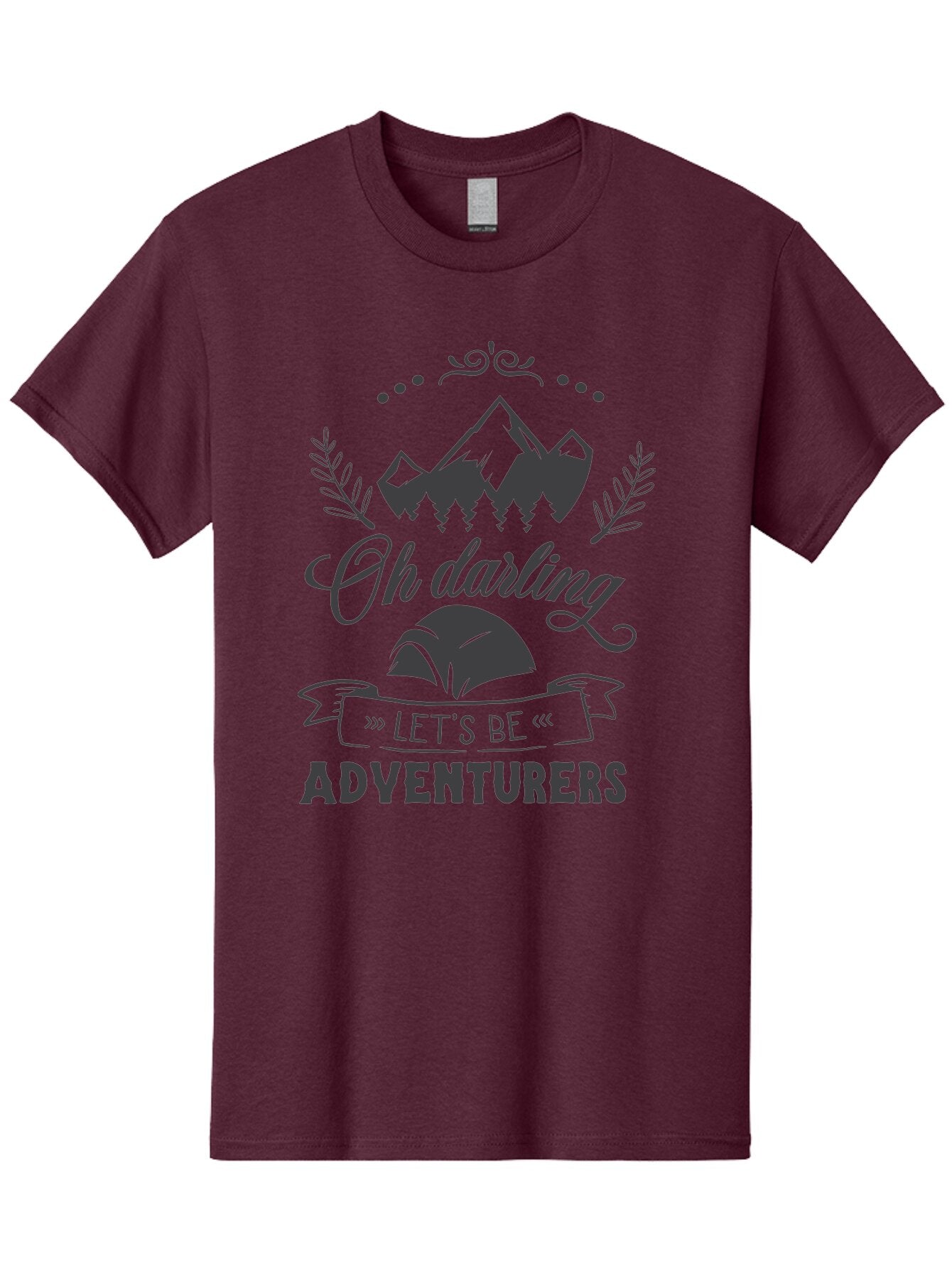 Oh-Darling-Let-S-Be-Adventurers Men'S Graphic Tee, 100% Cotton, Comfortable Casual Summer Wear, Machine Washable, Outdoor Adventure, Travel Inspiration, Wanderlust, Mountain Landscape, Forest Scenery, Inspirational Quotes, Aad066 5
