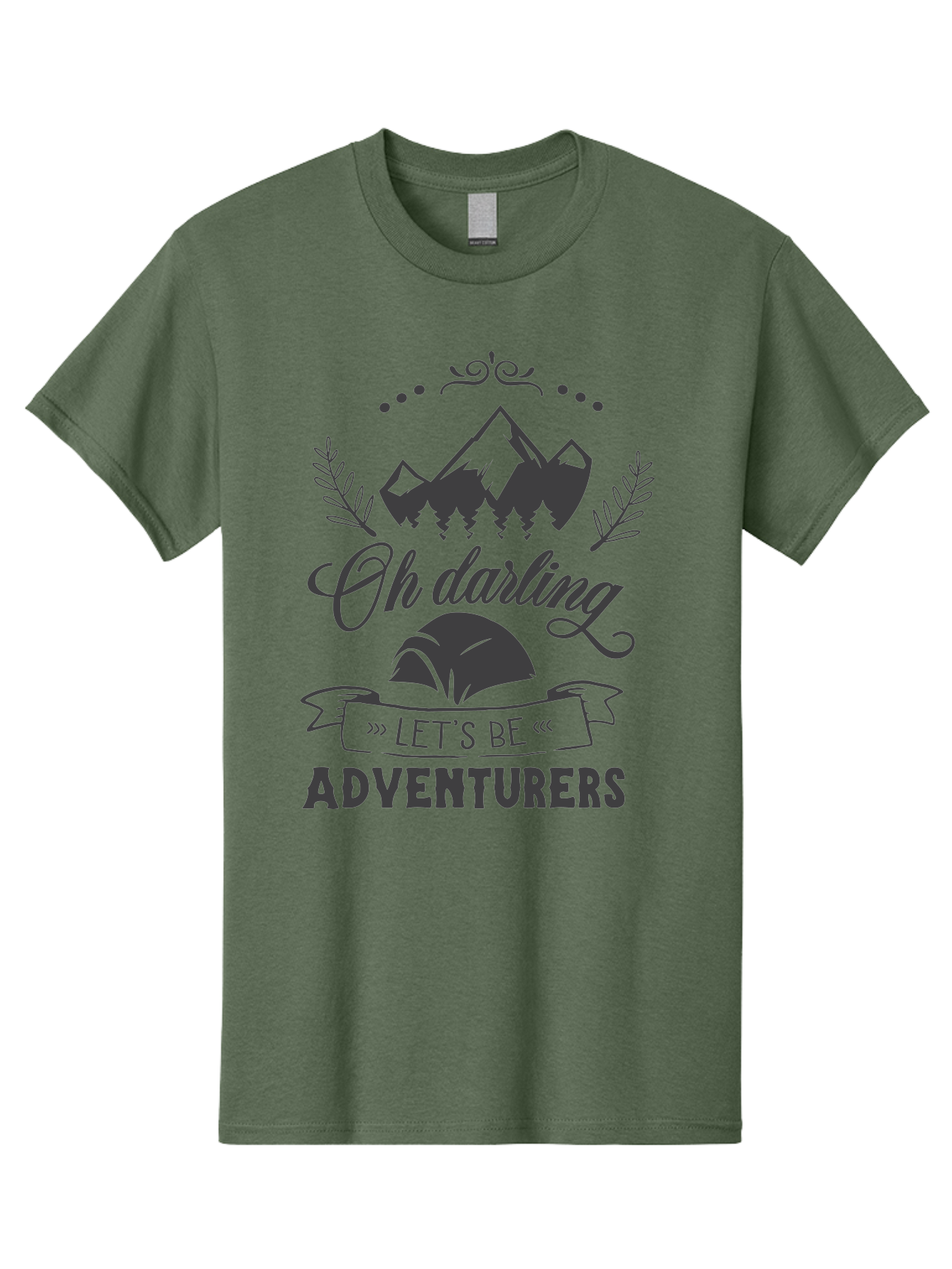 Oh-Darling-Let-S-Be-Adventurers Men'S Graphic Tee, 100% Cotton, Comfortable Casual Summer Wear, Machine Washable, Outdoor Adventure, Travel Inspiration, Wanderlust, Mountain Landscape, Forest Scenery, Inspirational Quotes, Aad066 19