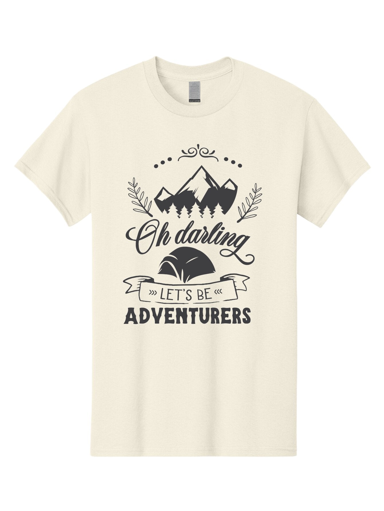 Oh-Darling-Let-S-Be-Adventurers Men'S Graphic Tee, 100% Cotton, Comfortable Casual Summer Wear, Machine Washable, Outdoor Adventure, Travel Inspiration, Wanderlust, Mountain Landscape, Forest Scenery, Inspirational Quotes, Aad066 14