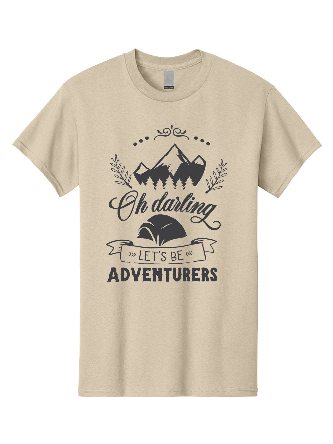 Oh-Darling-Let-S-Be-Adventurers Men'S Graphic Tee, 100% Cotton, Comfortable Casual Summer Wear, Machine Washable, Outdoor Adventure, Travel Inspiration, Wanderlust, Mountain Landscape, Forest Scenery, Inspirational Quotes, Aad066 9