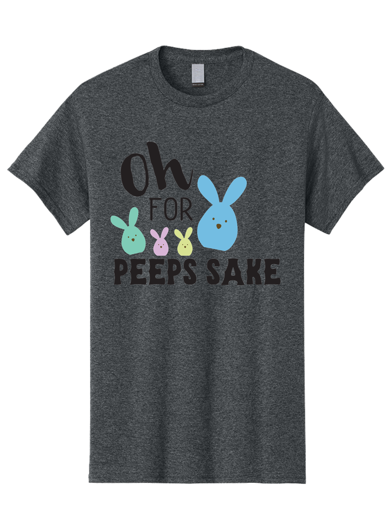 Oh-For-Peeps-Sake Men'S Graphic Tee, 100% Cotton, Comfortable Casual Summer Wear, Machine Washable, Easter Bunnies, Pastel Colors, Cute Cartoon Characters, Funny Easter Quote, Peeps Candy, Bunny Love, Easter Fun, Spring Vibes Aad067 15