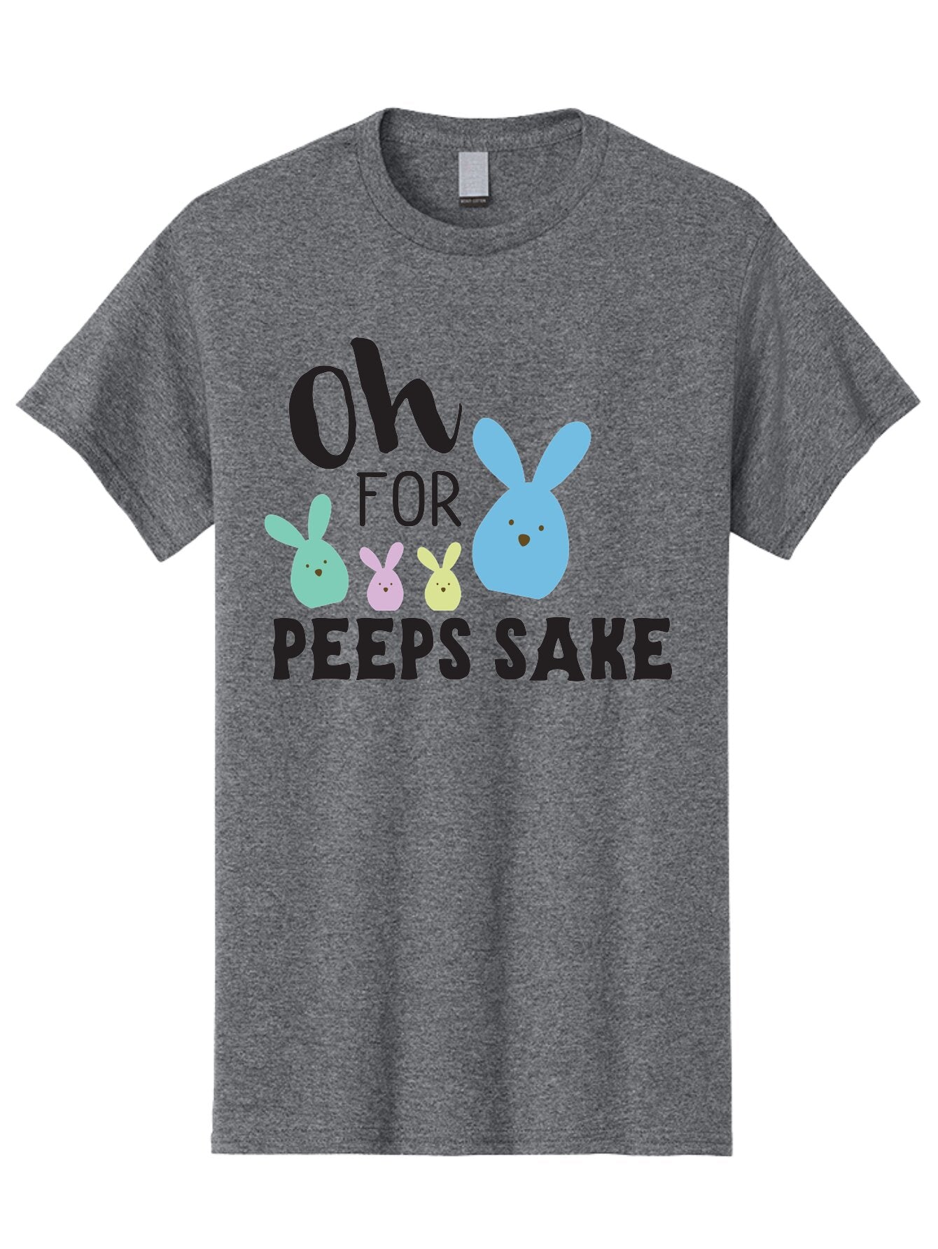 Oh-For-Peeps-Sake Men'S Graphic Tee, 100% Cotton, Comfortable Casual Summer Wear, Machine Washable, Easter Bunnies, Pastel Colors, Cute Cartoon Characters, Funny Easter Quote, Peeps Candy, Bunny Love, Easter Fun, Spring Vibes Aad067 6