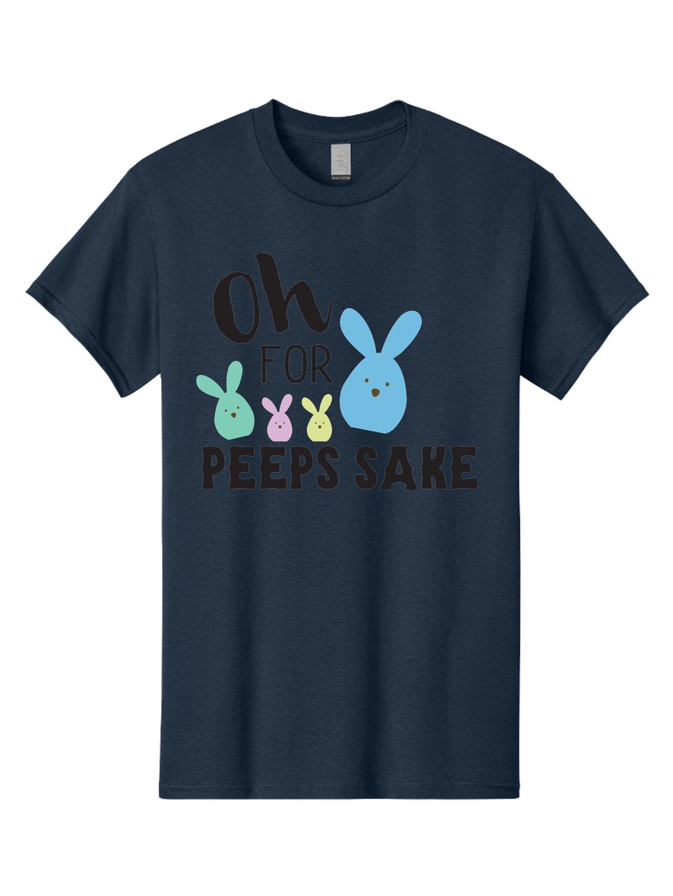 Oh-For-Peeps-Sake Men'S Graphic Tee, 100% Cotton, Comfortable Casual Summer Wear, Machine Washable, Easter Bunnies, Pastel Colors, Cute Cartoon Characters, Funny Easter Quote, Peeps Candy, Bunny Love, Easter Fun, Spring Vibes Aad067 14