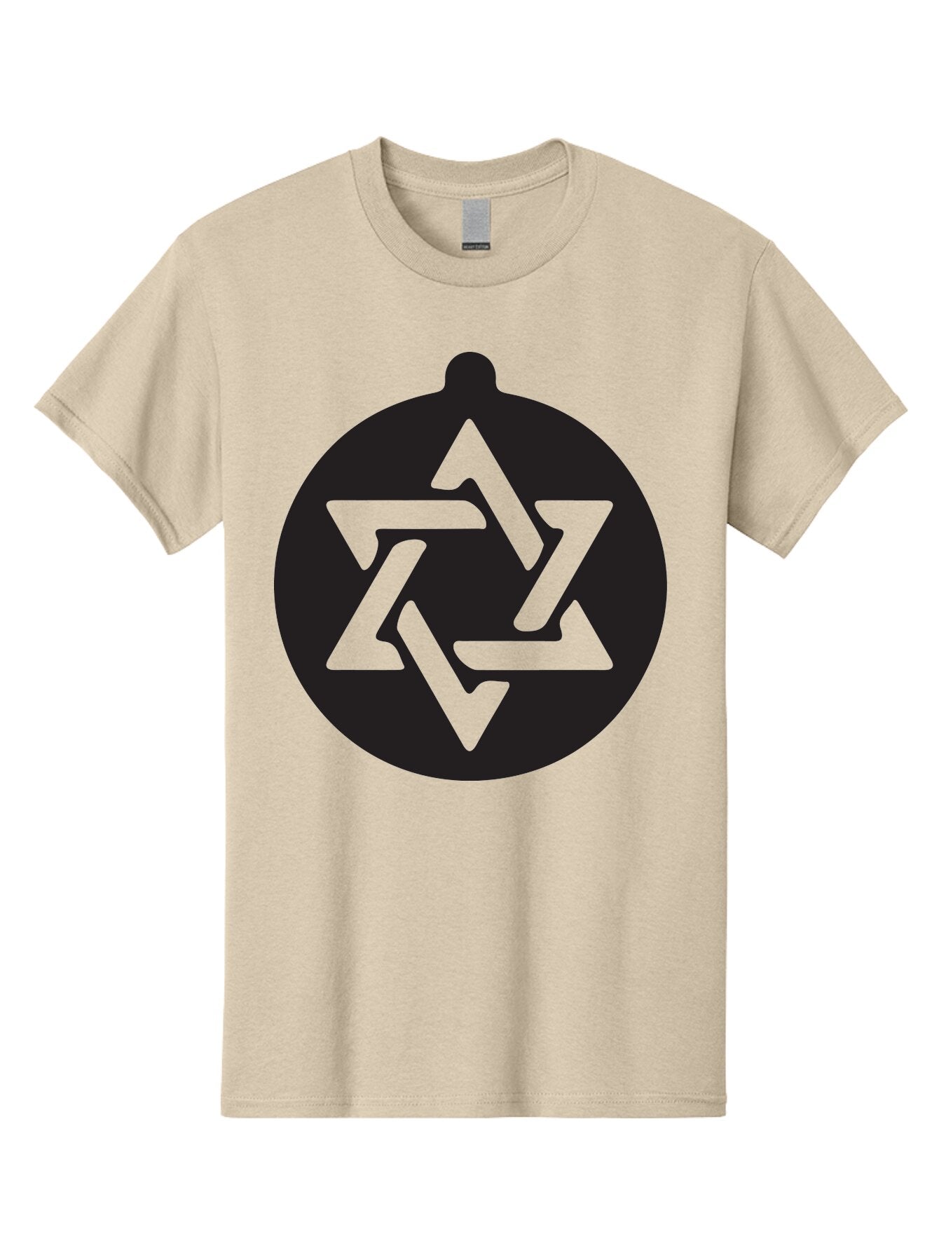 Om Men'S Graphic Tee, 100% Cotton, Comfortable Casual Summer Wear, Machine Washable, Star Of David Symbol, Jewish Heritage, Six-Pointed Star, Geometric Shape, Cultural Icon, Religious Emblem, Abstract Design Aad069