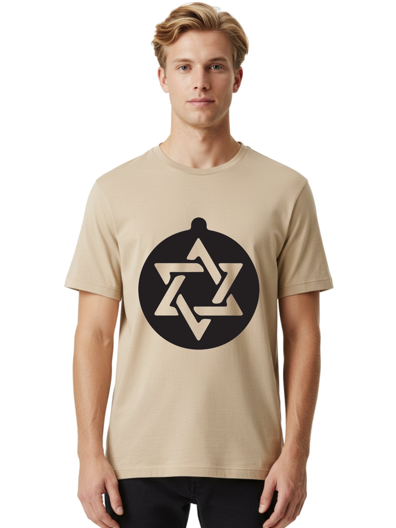 Om Men'S Graphic Tee, 100% Cotton, Comfortable Casual Summer Wear, Machine Washable, Star Of David Symbol, Jewish Heritage, Six-Pointed Star, Geometric Shape, Cultural Icon, Religious Emblem, Abstract Design Aad069 21