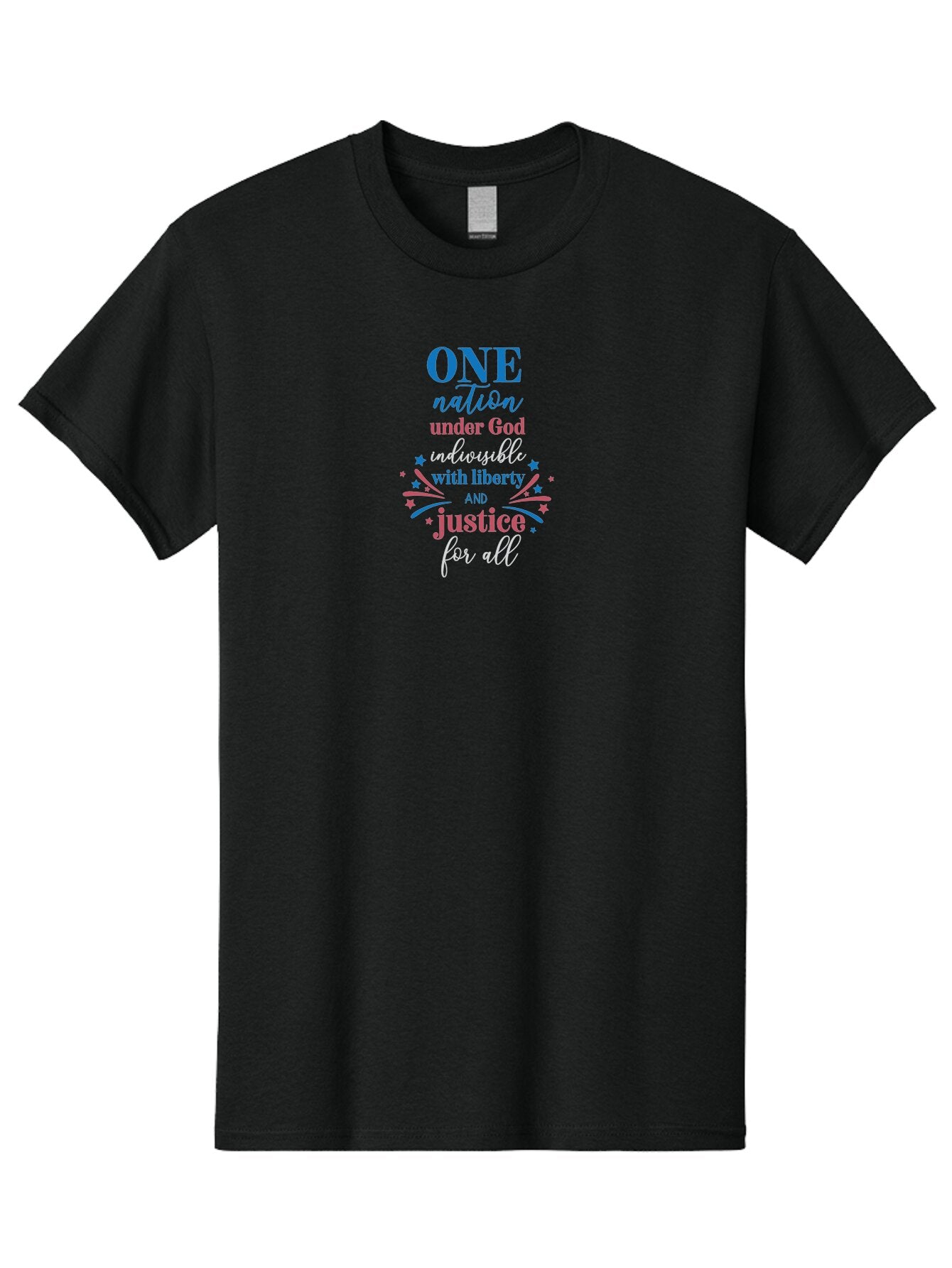 One-Nation-Under-God-Indivisible-With-Liberty-And-Justice-For-All Men'S Graphic Tee, 100% Cotton, Comfortable Casual Summer Wear, Machine Washable, Patriotic Quote, Pledge Of Allegiance, National Pride, American Values, Unity, Freedom, Aad072 7