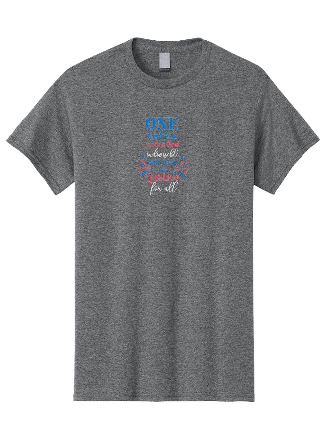 One-Nation-Under-God-Indivisible-With-Liberty-And-Justice-For-All Men'S Graphic Tee, 100% Cotton, Comfortable Casual Summer Wear, Machine Washable, Patriotic Quote, Pledge Of Allegiance, National Pride, American Values, Unity, Freedom, Aad072 11