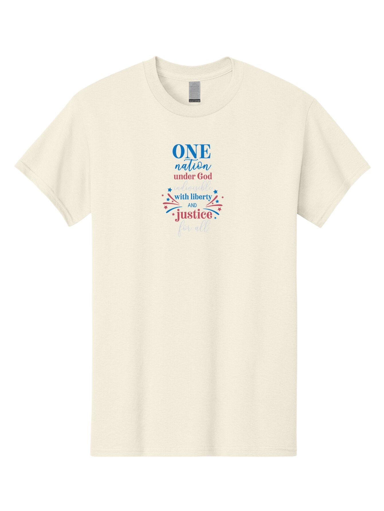 One-Nation-Under-God-Indivisible-With-Liberty-And-Justice-For-All Men'S Graphic Tee, 100% Cotton, Comfortable Casual Summer Wear, Machine Washable, Patriotic Quote, Pledge Of Allegiance, National Pride, American Values, Unity, Freedom, Aad072 5