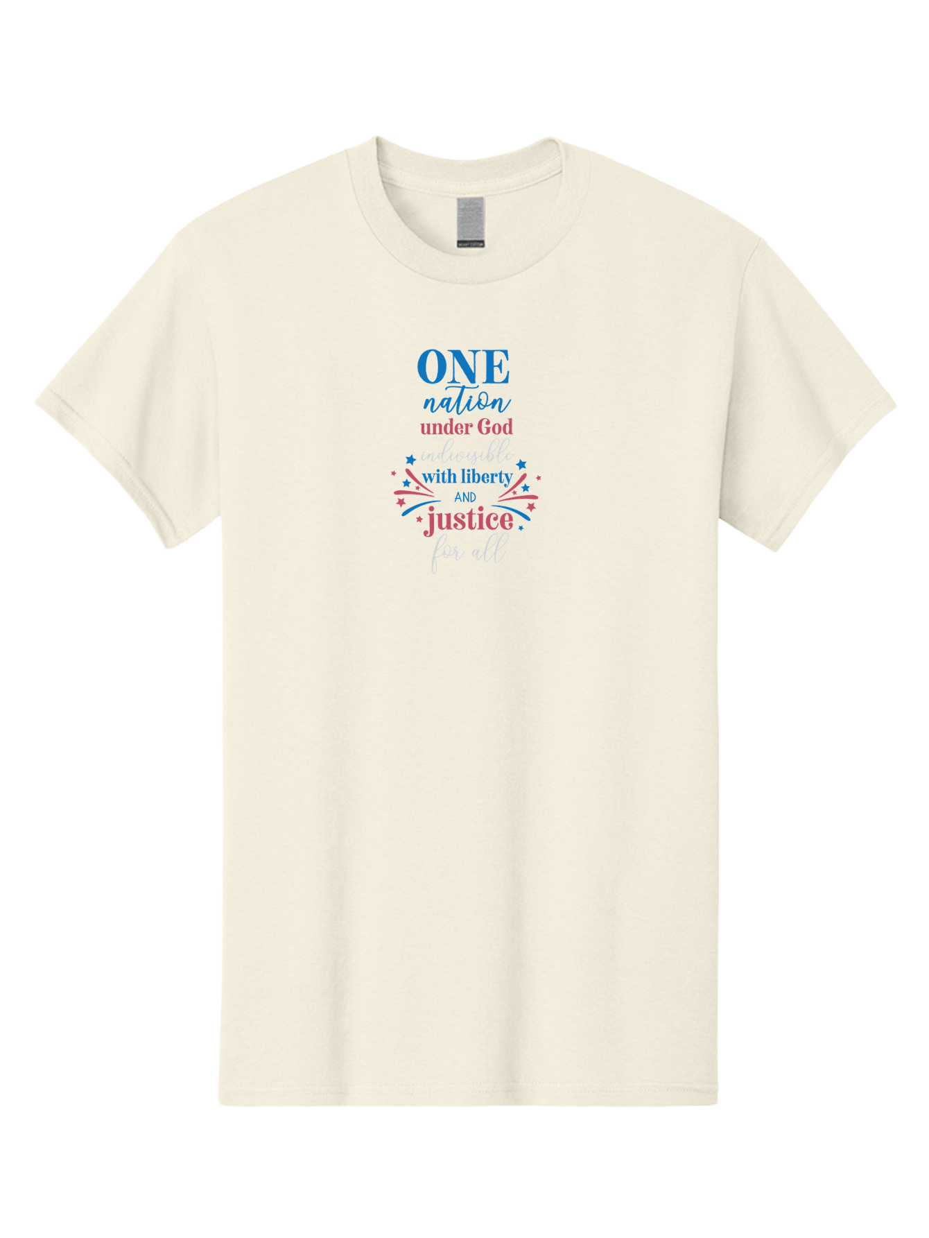 One-Nation-Under-God-Indivisible-With-Liberty-And-Justice-For-All Men'S Graphic Tee, 100% Cotton, Comfortable Casual Summer Wear, Machine Washable, Patriotic Quote, Pledge Of Allegiance, National Pride, American Values, Unity, Freedom, Aad072 15