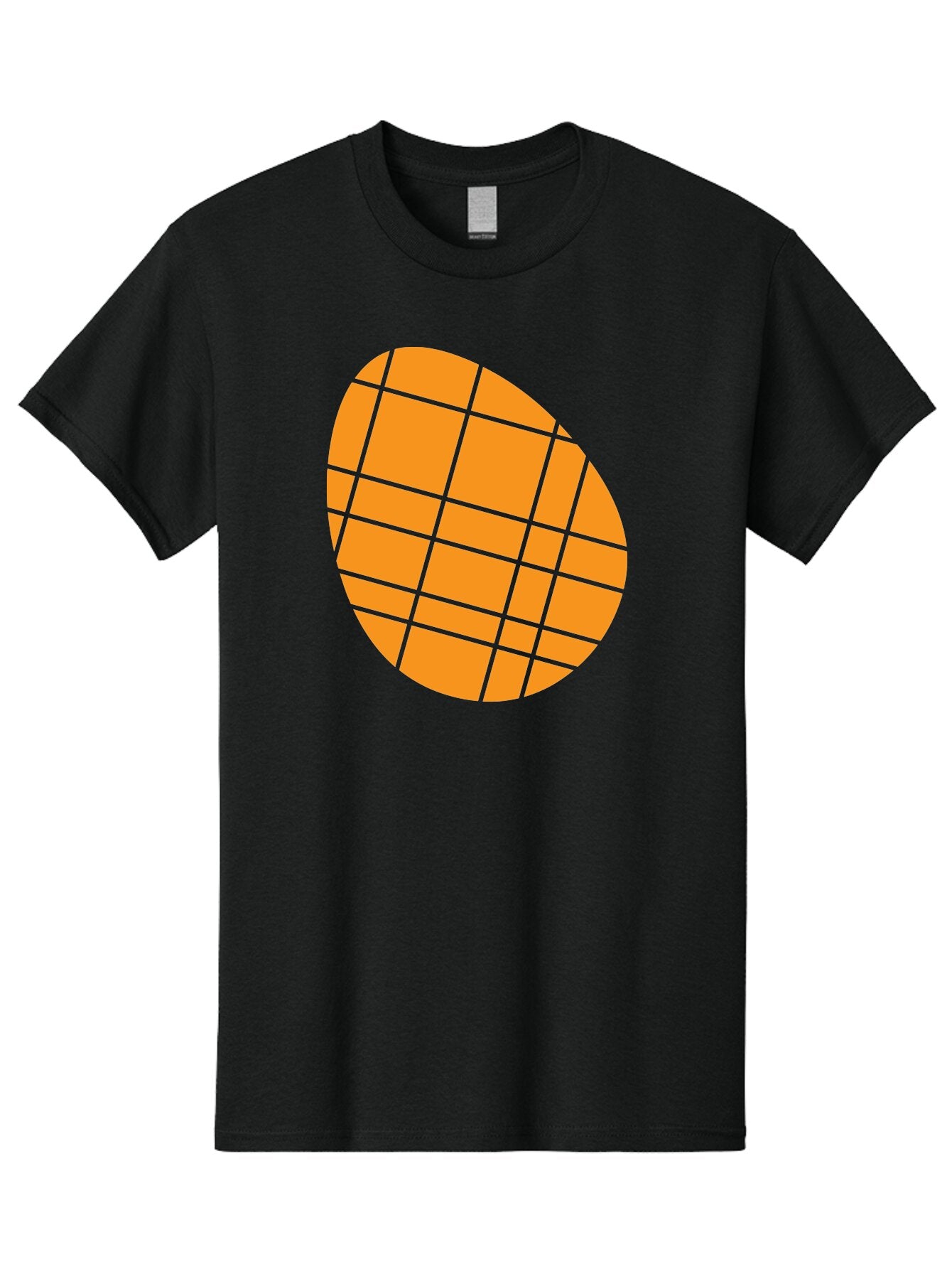 Orange-Grid-Circle Men'S Graphic Tee, 100% Cotton, Comfortable Casual Summer Wear, Machine Washable, Orange Circle, Grid Pattern, Neon Green Grid, Abstract Design, Modern Art, Geometric Shape Aad073 13