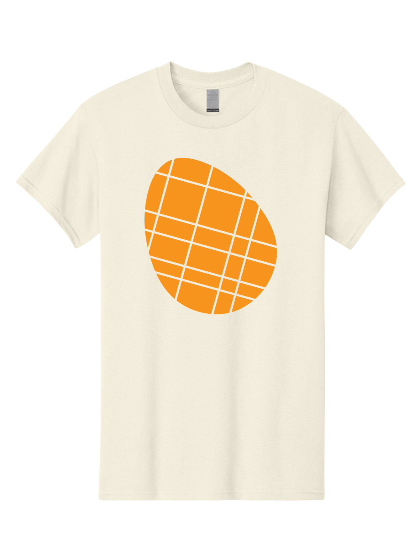 Orange-Grid-Circle Men'S Graphic Tee, 100% Cotton, Comfortable Casual Summer Wear, Machine Washable, Orange Circle, Grid Pattern, Neon Green Grid, Abstract Design, Modern Art, Geometric Shape Aad073 23