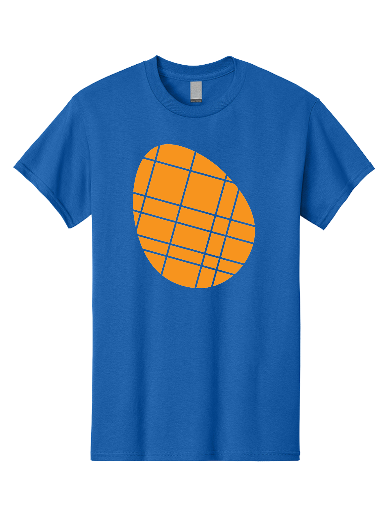 Orange-Grid-Circle Men'S Graphic Tee, 100% Cotton, Comfortable Casual Summer Wear, Machine Washable, Orange Circle, Grid Pattern, Neon Green Grid, Abstract Design, Modern Art, Geometric Shape Aad073 15