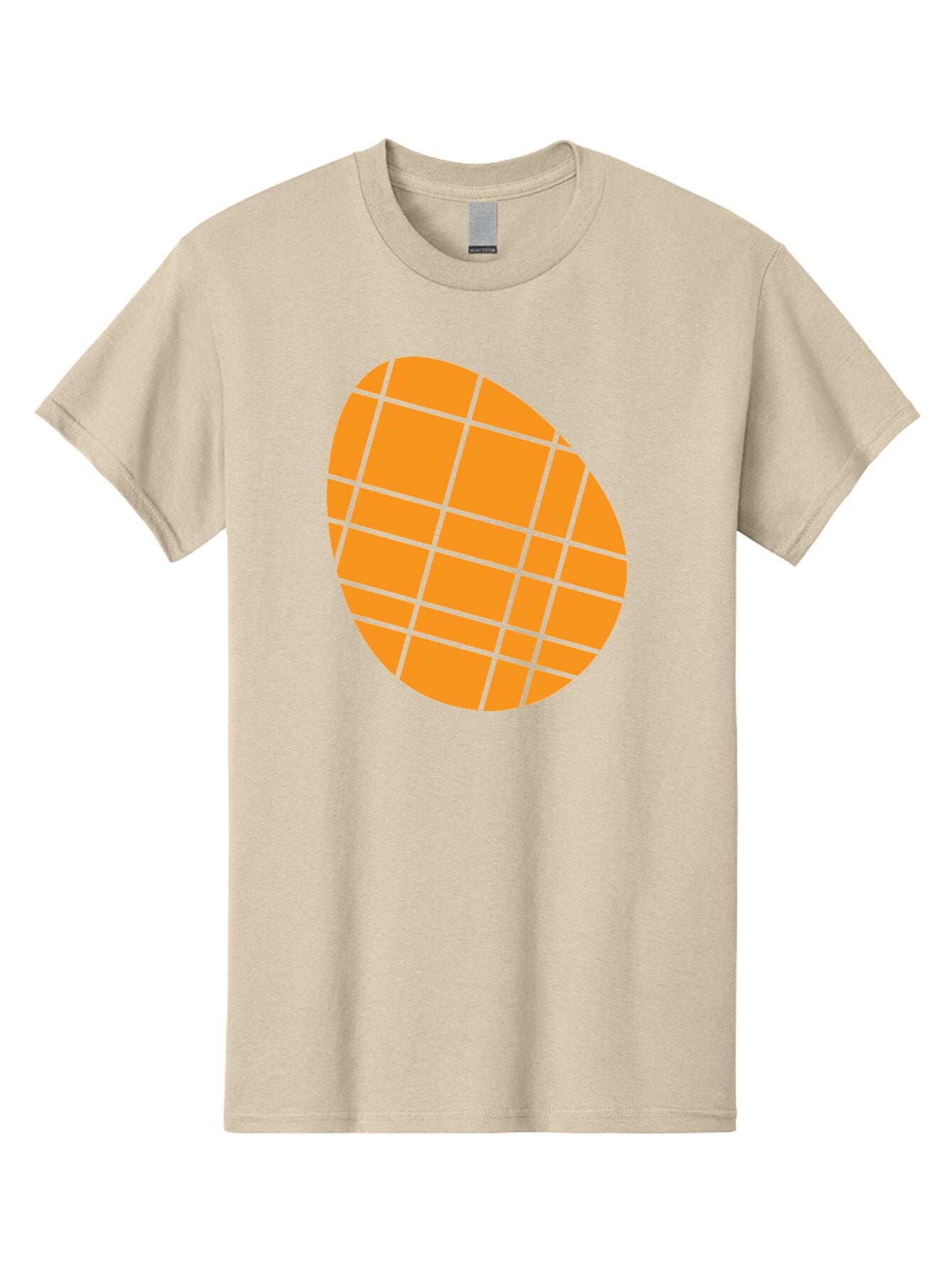 Orange-Grid-Circle Men'S Graphic Tee, 100% Cotton, Comfortable Casual Summer Wear, Machine Washable, Orange Circle, Grid Pattern, Neon Green Grid, Abstract Design, Modern Art, Geometric Shape Aad073 14