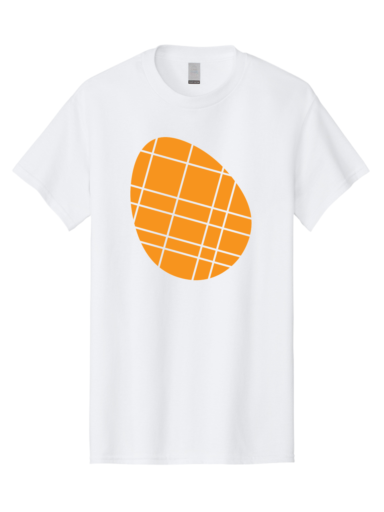 Orange-Grid-Circle Men'S Graphic Tee, 100% Cotton, Comfortable Casual Summer Wear, Machine Washable, Orange Circle, Grid Pattern, Neon Green Grid, Abstract Design, Modern Art, Geometric Shape Aad073 19