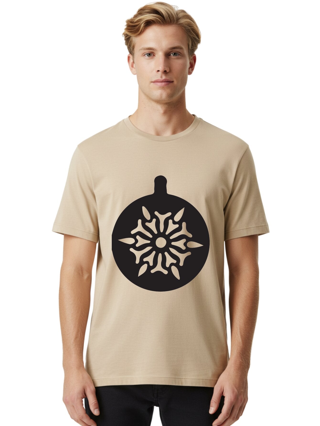 Ornament Men'S Graphic Tee, 100% Cotton, Comfortable Casual Summer Wear, Machine Washable, Christmas Ornament, Snowflake Design, Festive Decor, Holiday Symbol, Winter Theme, Decorative Art, Seasonal Icon Aad075 24