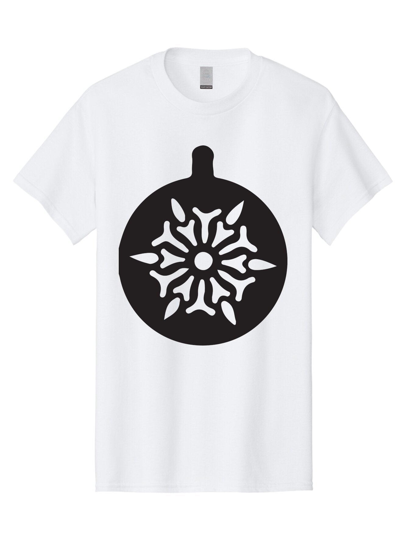 Ornament Men'S Graphic Tee, 100% Cotton, Comfortable Casual Summer Wear, Machine Washable, Christmas Ornament, Snowflake Design, Festive Decor, Holiday Symbol, Winter Theme, Decorative Art, Seasonal Icon Aad075