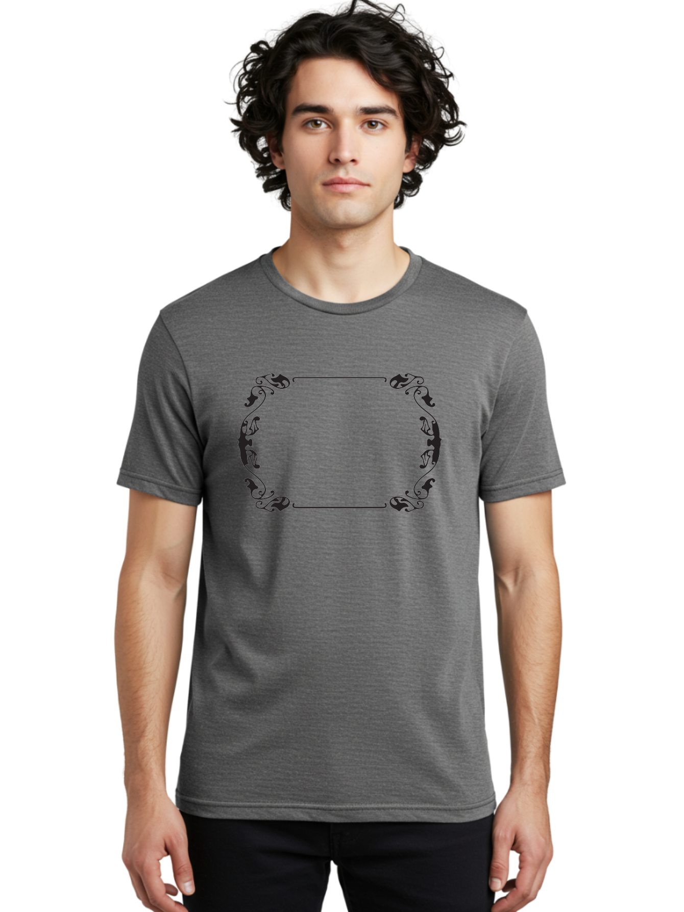 Ornate-Frame-1 Men'S Graphic Tee, 100% Cotton, Comfortable Casual Summer Wear, Machine Washable, Ornate Frame, Decorative Border, Vintage Design, Elegant Frame, Classic Ornamentation, Luxurious Decor, Intricate Details, Symmetrical Pattern, Aad077 22