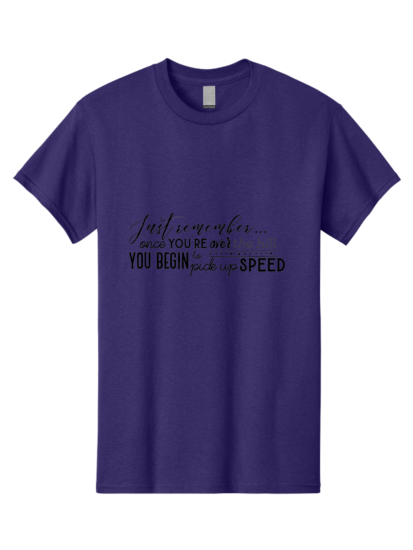 Over-The-Hill Men'S Graphic Tee, 100% Cotton, Comfortable Casual Summer Wear, Machine Washable, Motivational Quote, Inspirational Saying, Humorous Phrase, Over The Hill, Picking Up Speed, Funny Sayings Aad080 3