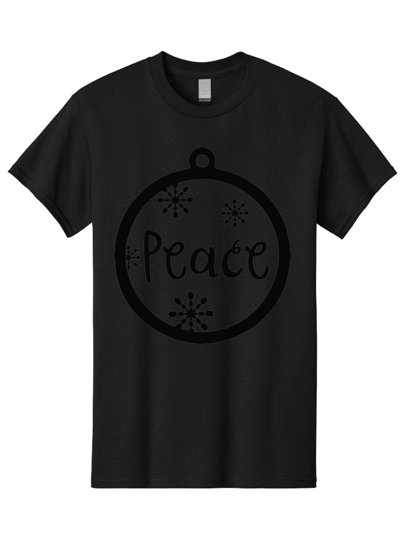 Peace-Ornament Men'S Graphic Tee, 100% Cotton, Comfortable Casual Summer Wear, Machine Washable, Peace, Christmas Ornaments, Snowflakes, Holiday Decor, Winter Wonderland, Festive Design, Christmas Decorations, Ornaments, Holiday Season Aad084 6