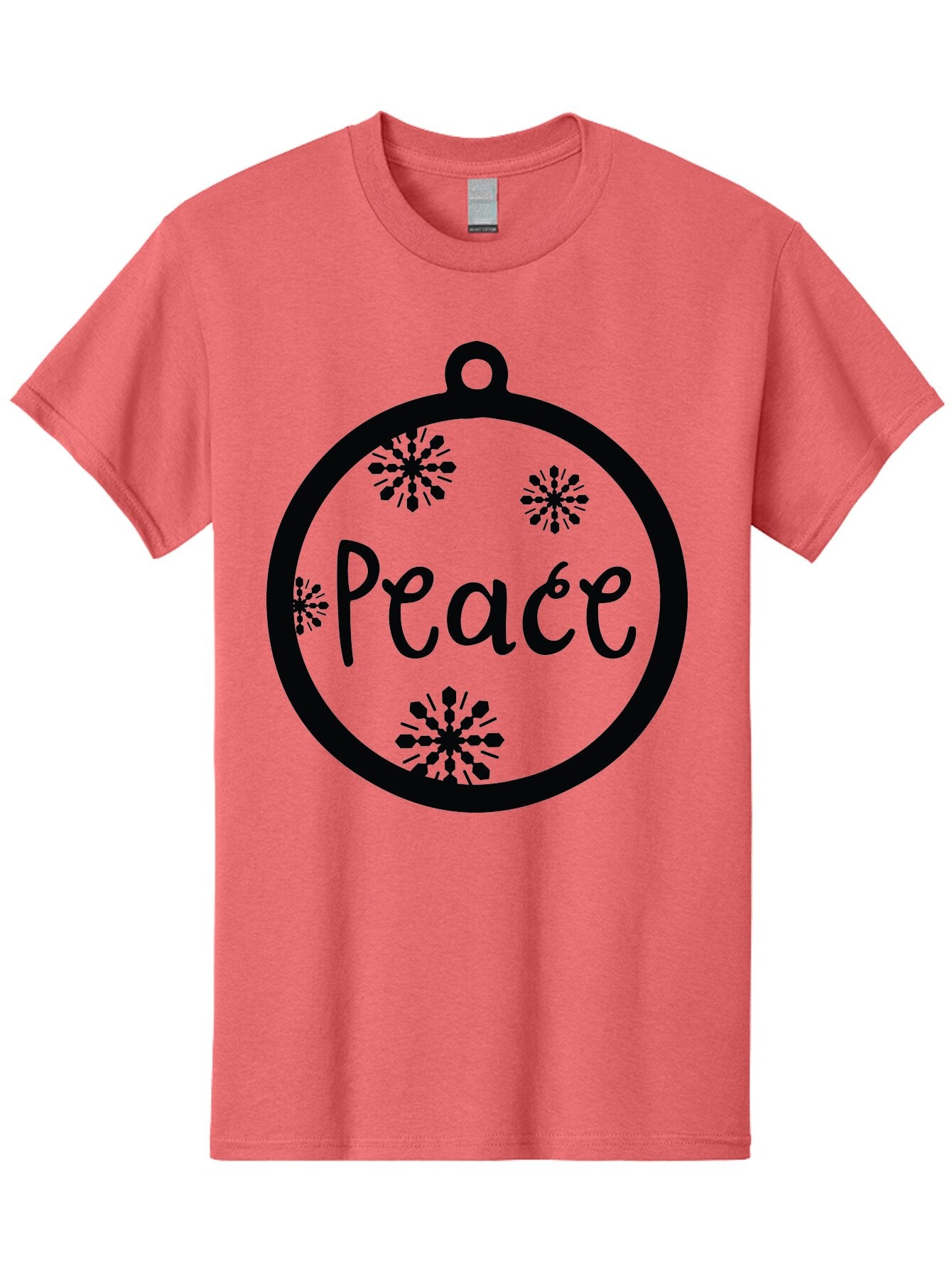 Peace-Ornament Men'S Graphic Tee, 100% Cotton, Comfortable Casual Summer Wear, Machine Washable, Peace, Christmas Ornaments, Snowflakes, Holiday Decor, Winter Wonderland, Festive Design, Christmas Decorations, Ornaments, Holiday Season Aad084
