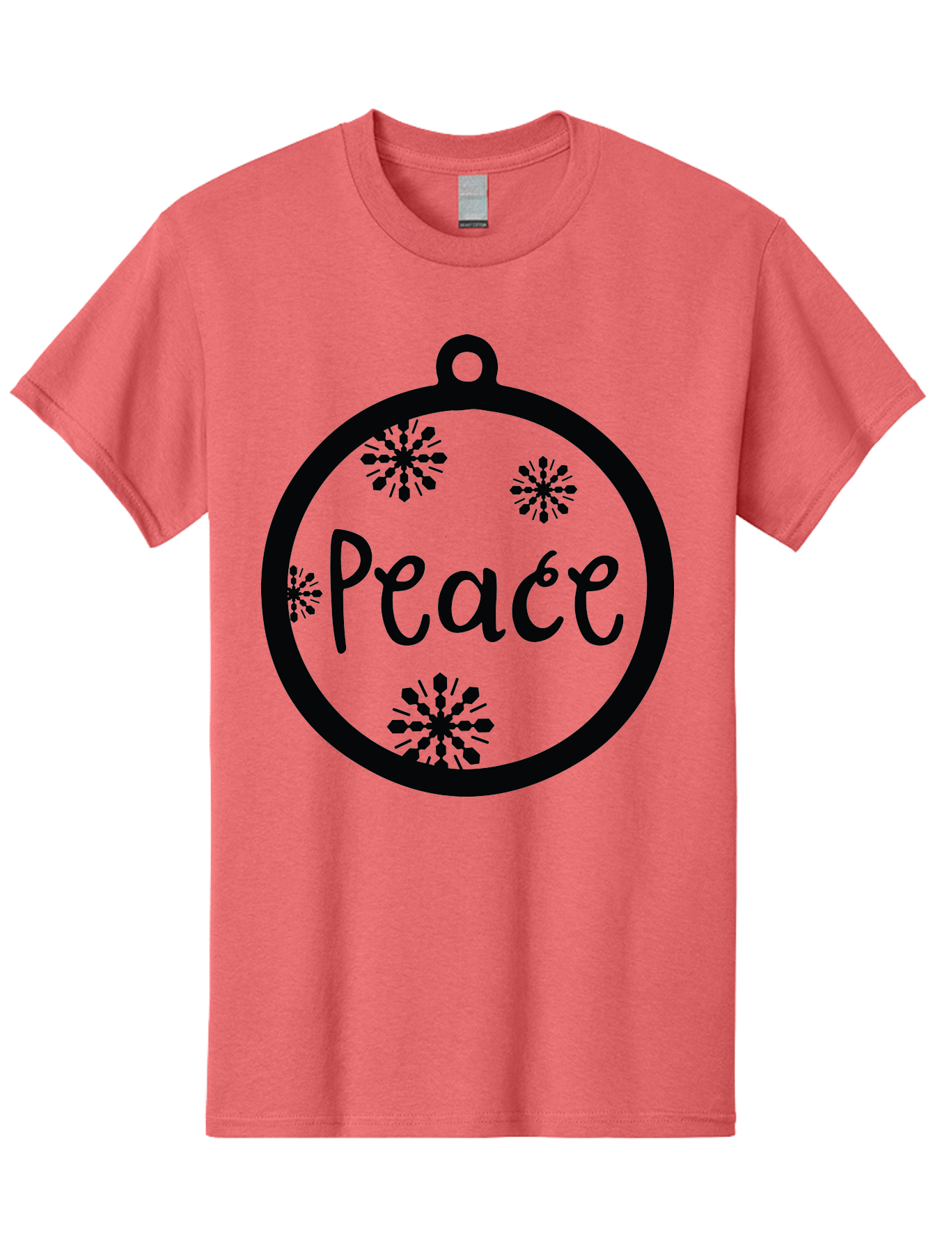 Peace-Ornament Men'S Graphic Tee, 100% Cotton, Comfortable Casual Summer Wear, Machine Washable, Peace, Christmas Ornaments, Snowflakes, Holiday Decor, Winter Wonderland, Festive Design, Christmas Decorations, Ornaments, Holiday Season Aad084 19