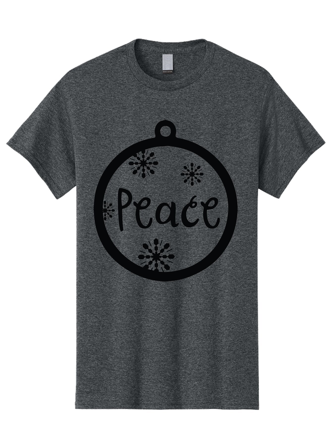 Peace-Ornament Men'S Graphic Tee, 100% Cotton, Comfortable Casual Summer Wear, Machine Washable, Peace, Christmas Ornaments, Snowflakes, Holiday Decor, Winter Wonderland, Festive Design, Christmas Decorations, Ornaments, Holiday Season Aad084 14