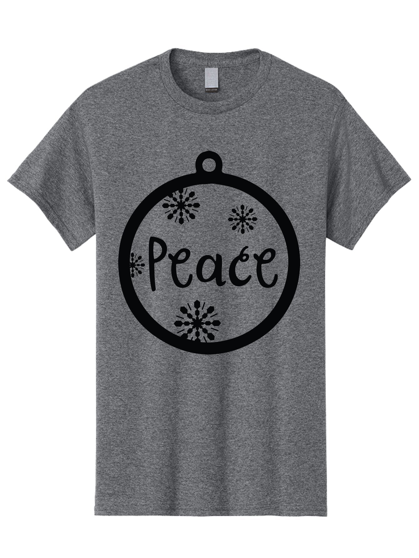 Peace-Ornament Men'S Graphic Tee, 100% Cotton, Comfortable Casual Summer Wear, Machine Washable, Peace, Christmas Ornaments, Snowflakes, Holiday Decor, Winter Wonderland, Festive Design, Christmas Decorations, Ornaments, Holiday Season Aad084