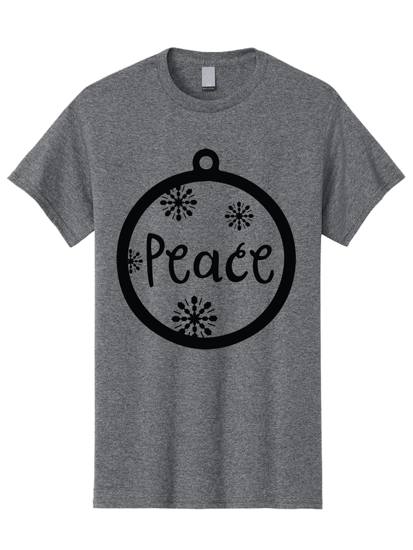 Peace-Ornament Men'S Graphic Tee, 100% Cotton, Comfortable Casual Summer Wear, Machine Washable, Peace, Christmas Ornaments, Snowflakes, Holiday Decor, Winter Wonderland, Festive Design, Christmas Decorations, Ornaments, Holiday Season Aad084 21