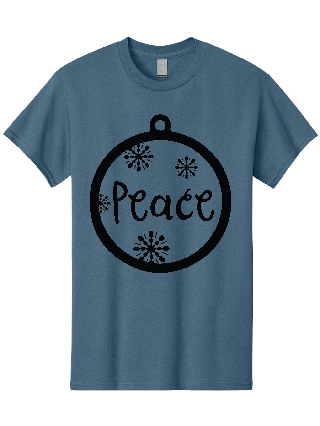 Peace-Ornament Men'S Graphic Tee, 100% Cotton, Comfortable Casual Summer Wear, Machine Washable, Peace, Christmas Ornaments, Snowflakes, Holiday Decor, Winter Wonderland, Festive Design, Christmas Decorations, Ornaments, Holiday Season Aad084 9