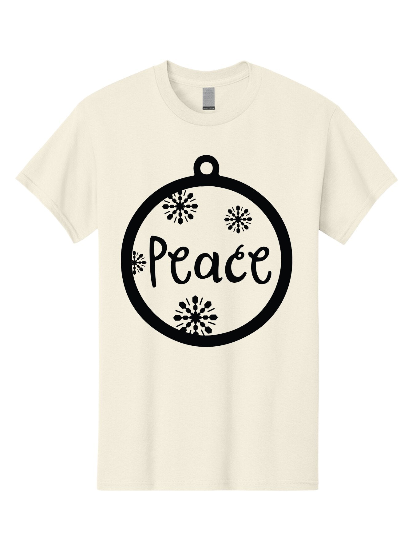Peace-Ornament Men'S Graphic Tee, 100% Cotton, Comfortable Casual Summer Wear, Machine Washable, Peace, Christmas Ornaments, Snowflakes, Holiday Decor, Winter Wonderland, Festive Design, Christmas Decorations, Ornaments, Holiday Season Aad084 3