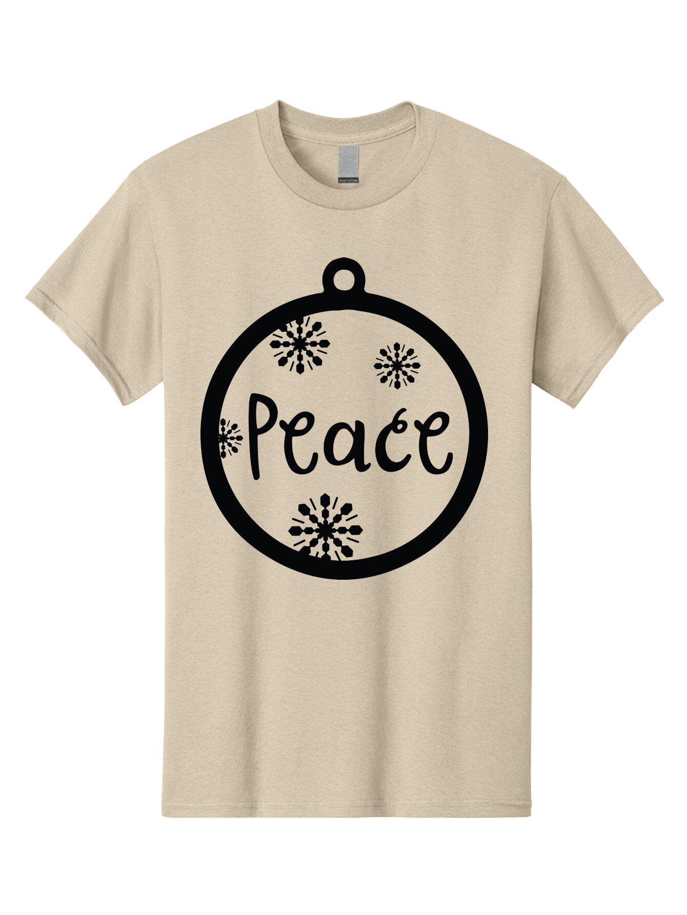 Peace-Ornament Men'S Graphic Tee, 100% Cotton, Comfortable Casual Summer Wear, Machine Washable, Peace, Christmas Ornaments, Snowflakes, Holiday Decor, Winter Wonderland, Festive Design, Christmas Decorations, Ornaments, Holiday Season Aad084 15