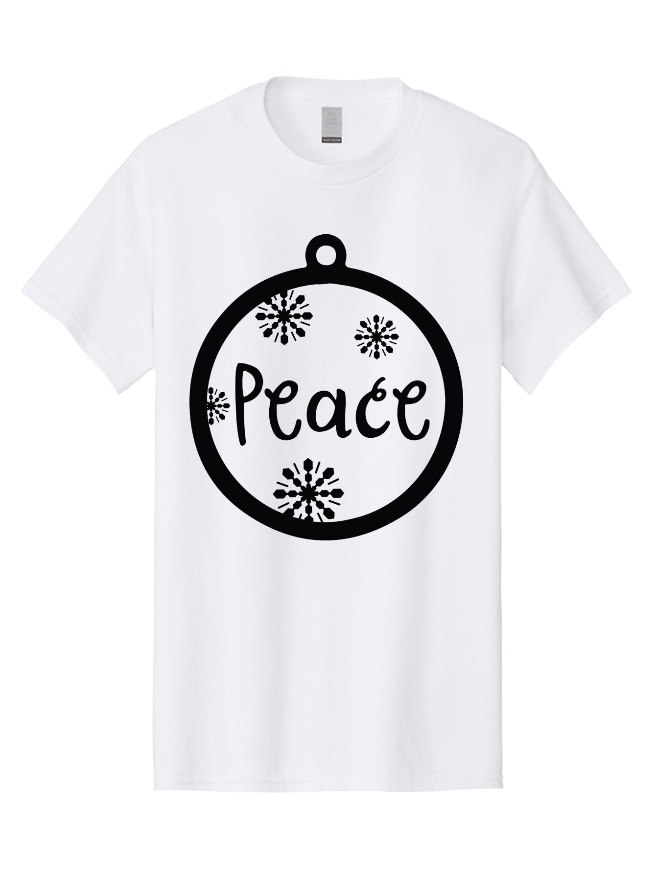 Peace-Ornament Men'S Graphic Tee, 100% Cotton, Comfortable Casual Summer Wear, Machine Washable, Peace, Christmas Ornaments, Snowflakes, Holiday Decor, Winter Wonderland, Festive Design, Christmas Decorations, Ornaments, Holiday Season Aad084 13
