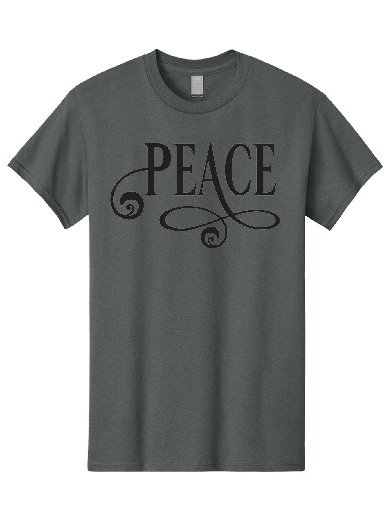 Peace Men'S Graphic Tee, 100% Cotton, Comfortable Casual Summer Wear, Machine Washable, Peace Symbol, Calm Atmosphere, Serene Environment, Tranquil Vibes, Harmony, Decorative Text, Elegant Typography, Inspiring Quote Aad085 9