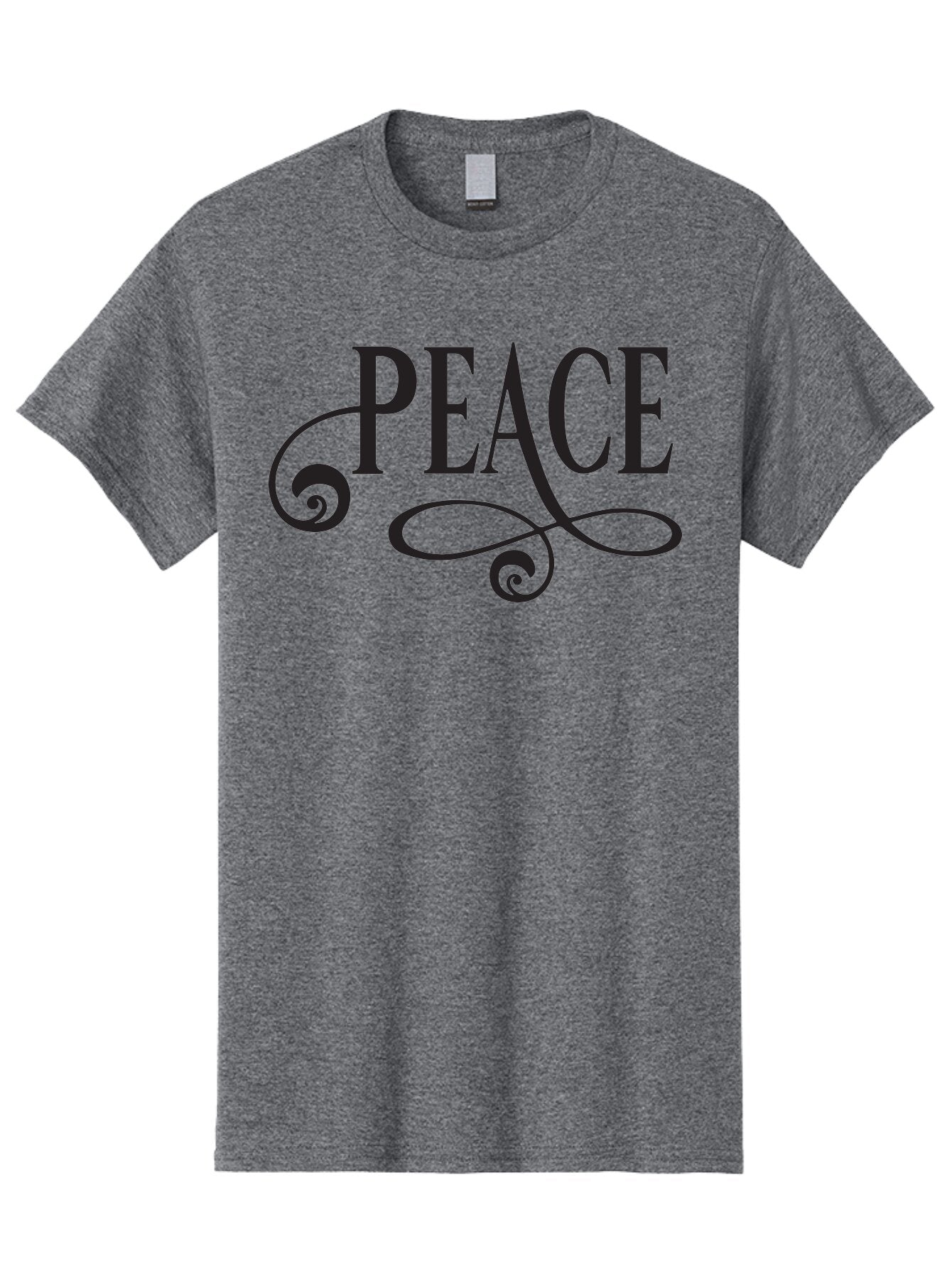 Peace Men'S Graphic Tee, 100% Cotton, Comfortable Casual Summer Wear, Machine Washable, Peace Symbol, Calm Atmosphere, Serene Environment, Tranquil Vibes, Harmony, Decorative Text, Elegant Typography, Inspiring Quote Aad085