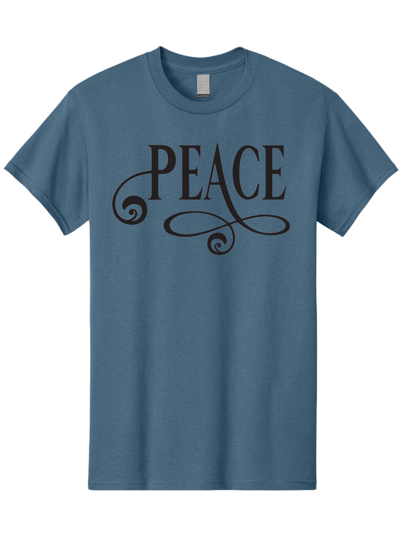 Peace Men'S Graphic Tee, 100% Cotton, Comfortable Casual Summer Wear, Machine Washable, Peace Symbol, Calm Atmosphere, Serene Environment, Tranquil Vibes, Harmony, Decorative Text, Elegant Typography, Inspiring Quote Aad085 11