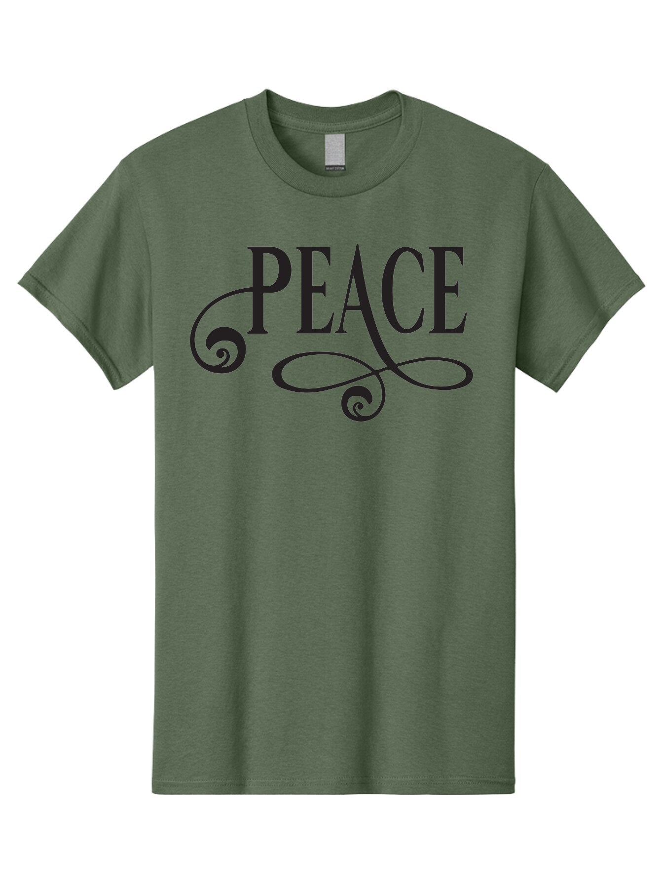 Peace Men'S Graphic Tee, 100% Cotton, Comfortable Casual Summer Wear, Machine Washable, Peace Symbol, Calm Atmosphere, Serene Environment, Tranquil Vibes, Harmony, Decorative Text, Elegant Typography, Inspiring Quote Aad085 12