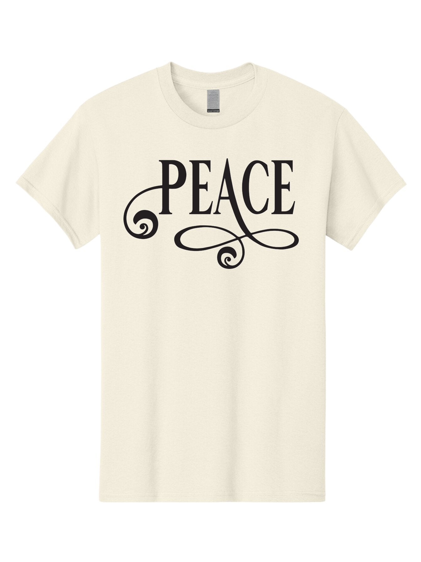 Peace Men'S Graphic Tee, 100% Cotton, Comfortable Casual Summer Wear, Machine Washable, Peace Symbol, Calm Atmosphere, Serene Environment, Tranquil Vibes, Harmony, Decorative Text, Elegant Typography, Inspiring Quote Aad085 10