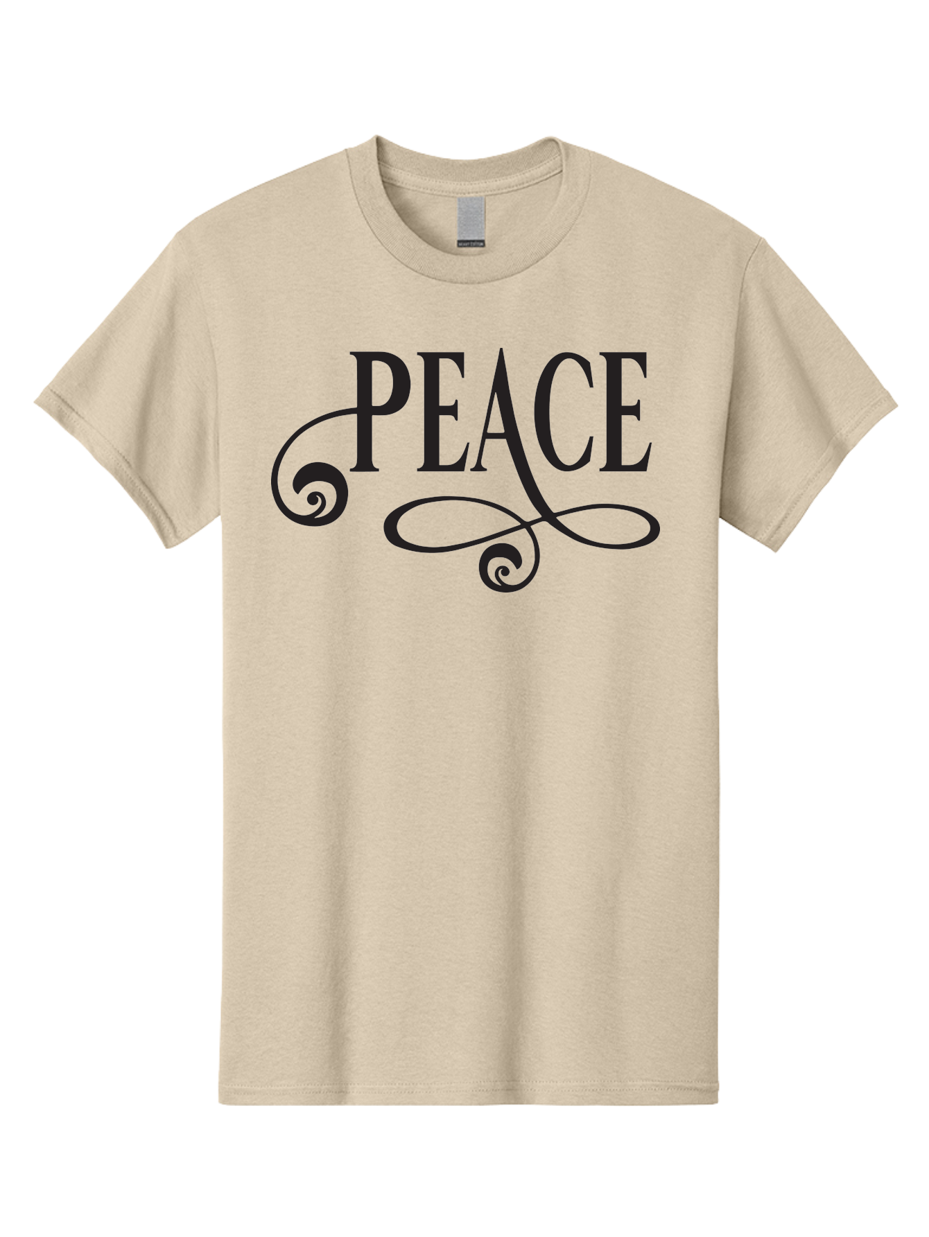 Peace Men'S Graphic Tee, 100% Cotton, Comfortable Casual Summer Wear, Machine Washable, Peace Symbol, Calm Atmosphere, Serene Environment, Tranquil Vibes, Harmony, Decorative Text, Elegant Typography, Inspiring Quote Aad085 25