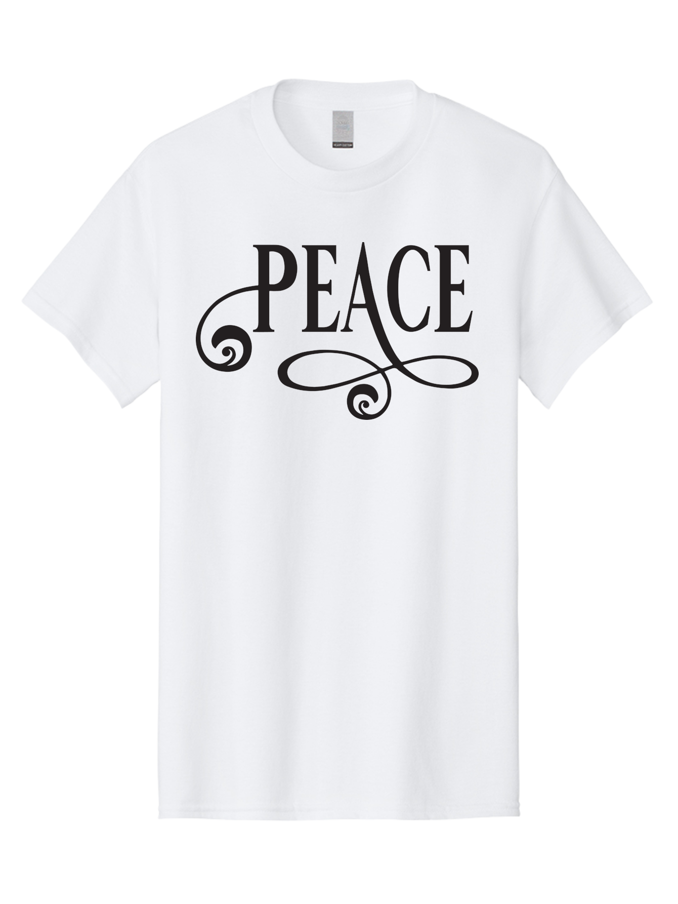 Peace Men'S Graphic Tee, 100% Cotton, Comfortable Casual Summer Wear, Machine Washable, Peace Symbol, Calm Atmosphere, Serene Environment, Tranquil Vibes, Harmony, Decorative Text, Elegant Typography, Inspiring Quote Aad085 23