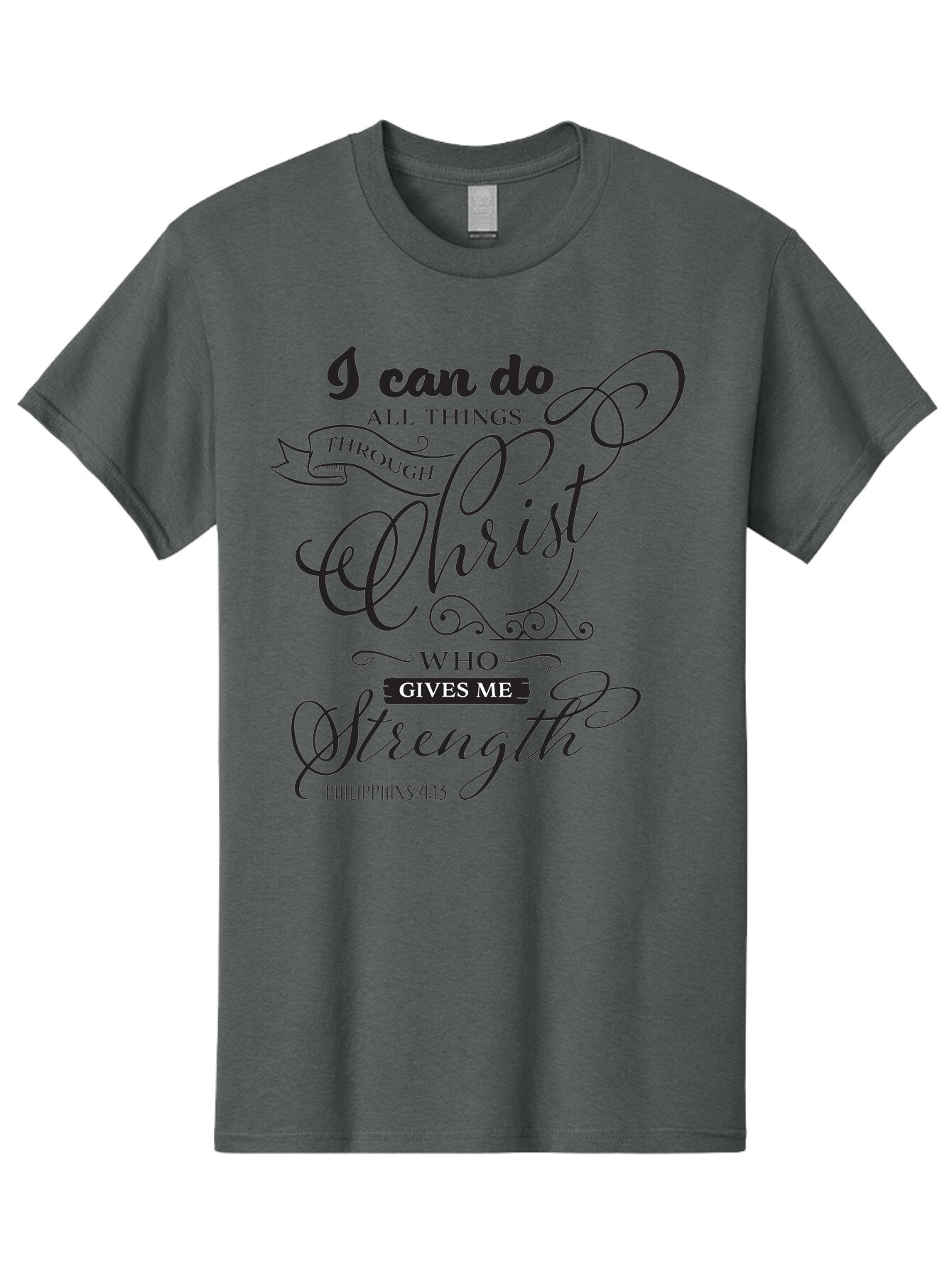 Philippians-4-13 Men'S Graphic Tee, 100% Cotton, Comfortable Casual Summer Wear, Machine Washable, Inspirational Quote, Motivational Scripture, Philippians 4:13, Faith-Based Design, Christian Art, Typographic Poster, Aad088 14