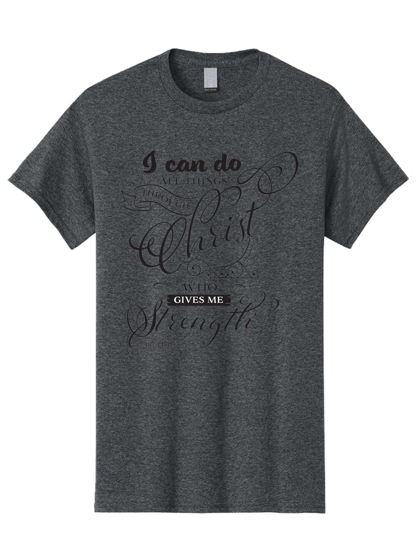 Philippians-4-13 Men'S Graphic Tee, 100% Cotton, Comfortable Casual Summer Wear, Machine Washable, Inspirational Quote, Motivational Scripture, Philippians 4:13, Faith-Based Design, Christian Art, Typographic Poster, Aad088 6