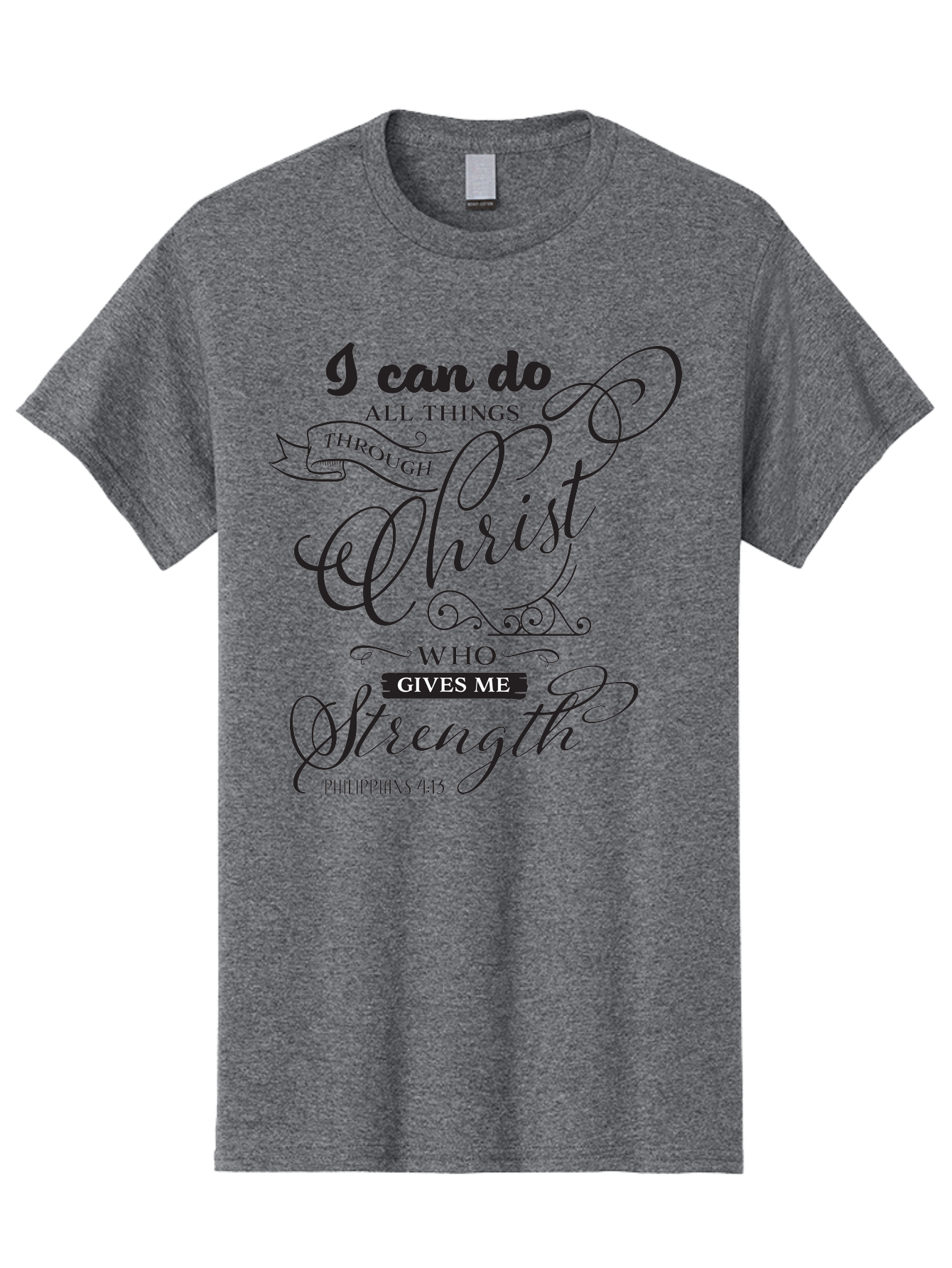 Philippians-4-13 Men'S Graphic Tee, 100% Cotton, Comfortable Casual Summer Wear, Machine Washable, Inspirational Quote, Motivational Scripture, Philippians 4:13, Faith-Based Design, Christian Art, Typographic Poster, Aad088 19