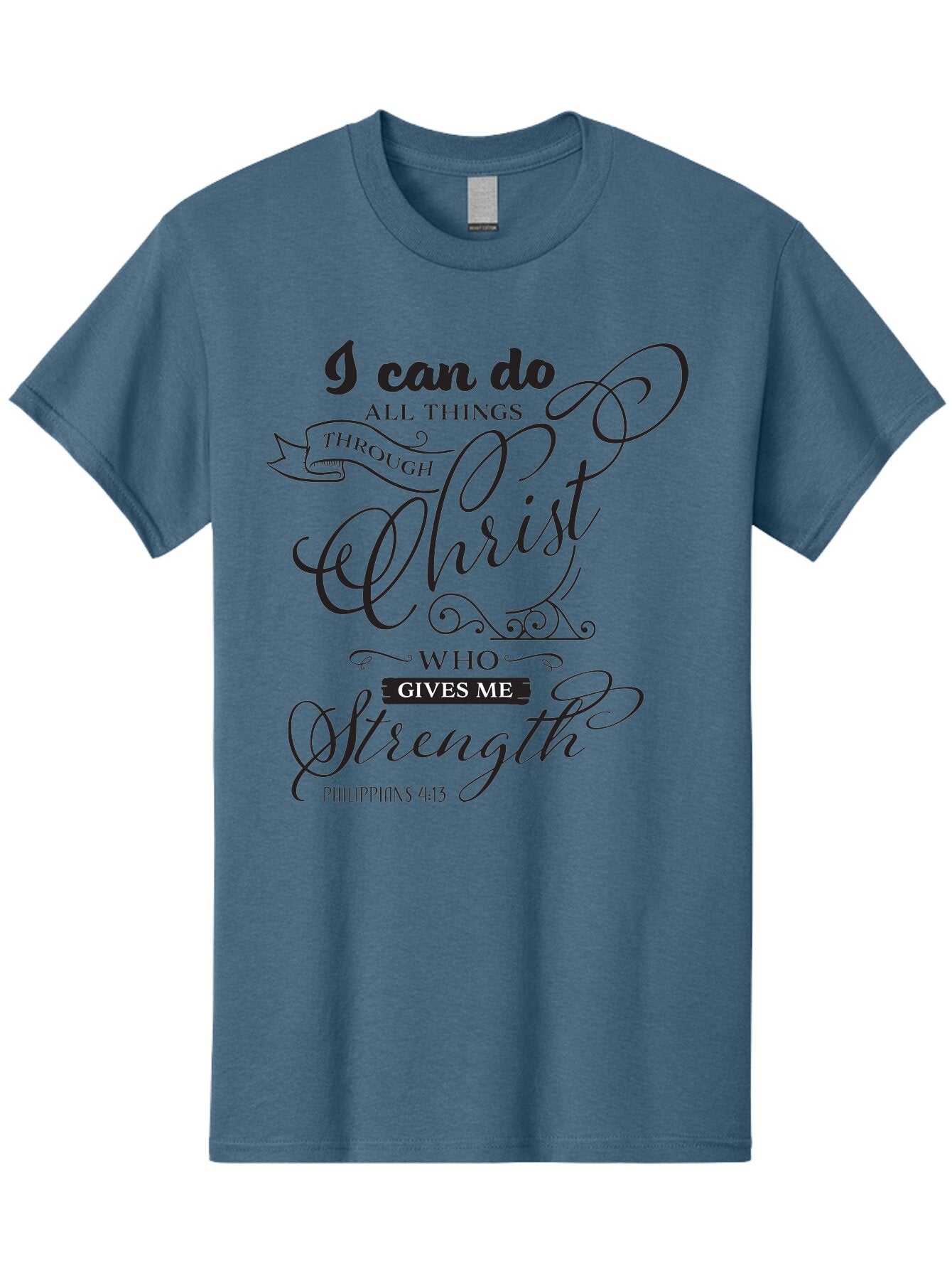 Philippians-4-13 Men'S Graphic Tee, 100% Cotton, Comfortable Casual Summer Wear, Machine Washable, Inspirational Quote, Motivational Scripture, Philippians 4:13, Faith-Based Design, Christian Art, Typographic Poster, Aad088 11