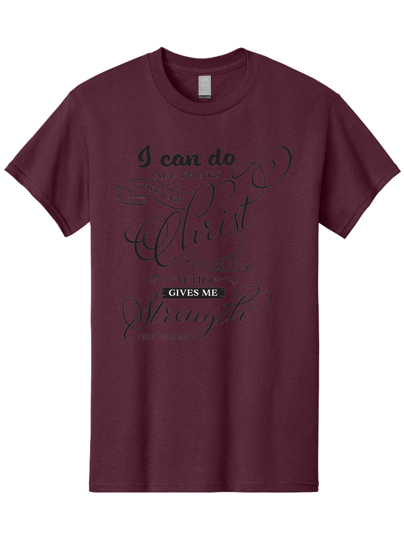Philippians-4-13 Men'S Graphic Tee, 100% Cotton, Comfortable Casual Summer Wear, Machine Washable, Inspirational Quote, Motivational Scripture, Philippians 4:13, Faith-Based Design, Christian Art, Typographic Poster, Aad088 27