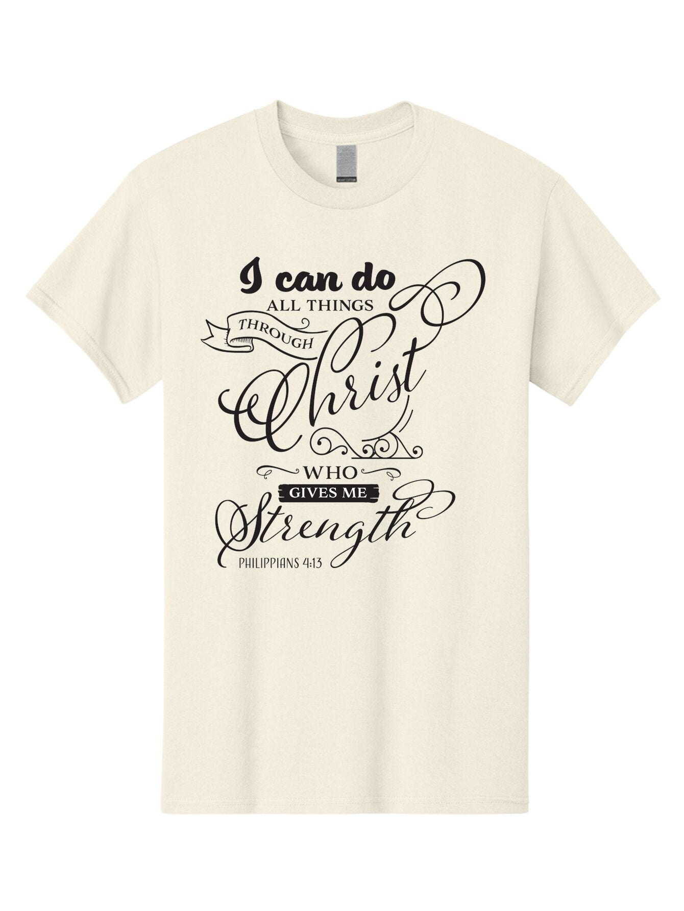 Philippians-4-13 Men'S Graphic Tee, 100% Cotton, Comfortable Casual Summer Wear, Machine Washable, Inspirational Quote, Motivational Scripture, Philippians 4:13, Faith-Based Design, Christian Art, Typographic Poster, Aad088 15