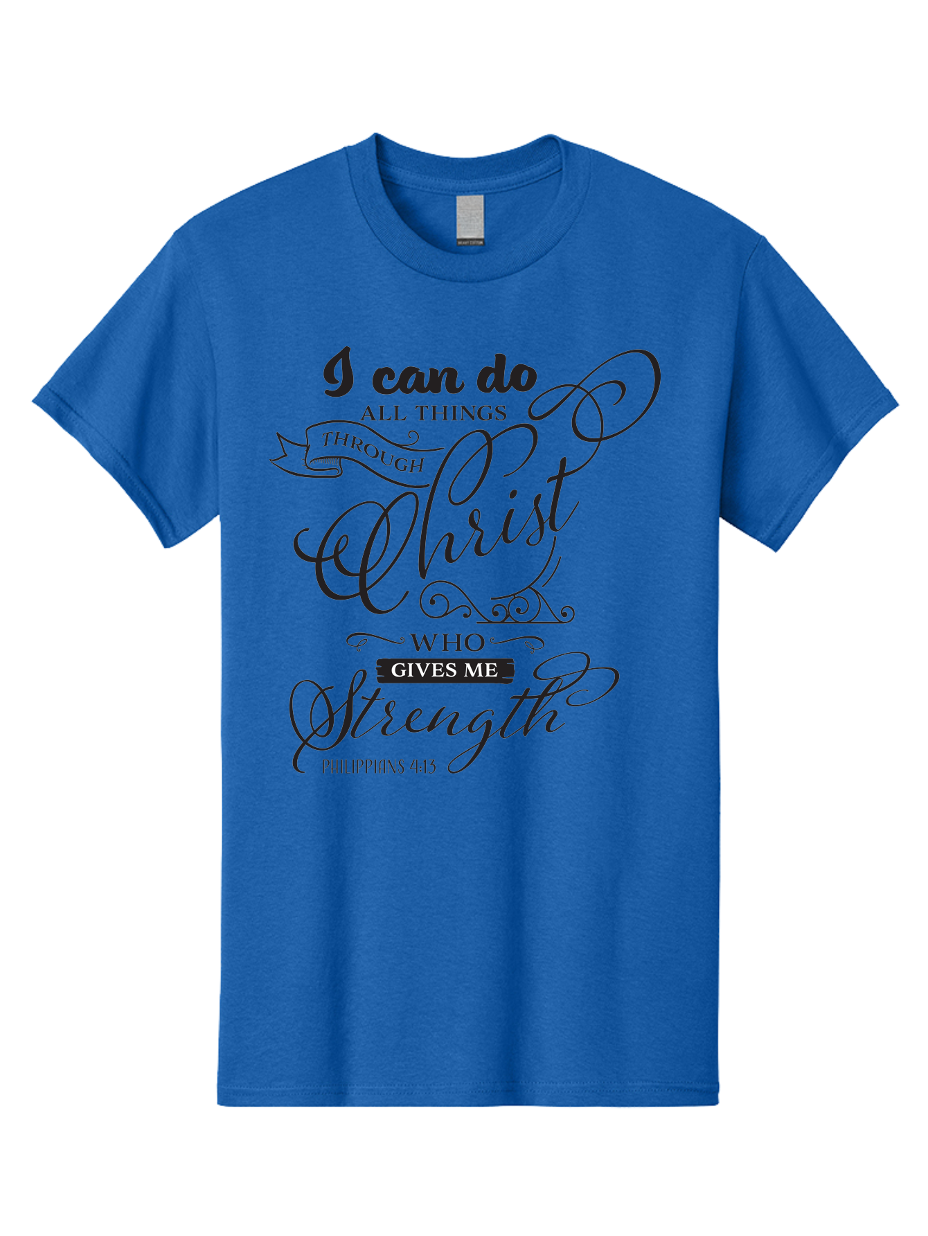Philippians-4-13 Men'S Graphic Tee, 100% Cotton, Comfortable Casual Summer Wear, Machine Washable, Inspirational Quote, Motivational Scripture, Philippians 4:13, Faith-Based Design, Christian Art, Typographic Poster, Aad088 9