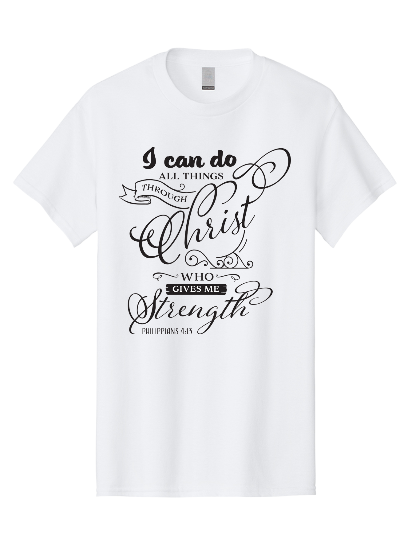 Philippians-4-13 Men'S Graphic Tee, 100% Cotton, Comfortable Casual Summer Wear, Machine Washable, Inspirational Quote, Motivational Scripture, Philippians 4:13, Faith-Based Design, Christian Art, Typographic Poster, Aad088 29