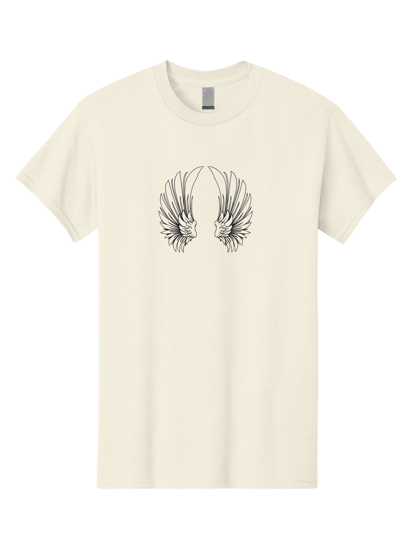 Phoenix-Wings Men'S Graphic Tee, 100% Cotton, Comfortable Casual Summer Wear, Machine Washable, Angel Wings, Feathered Wings, Winged Creatures, Symmetrical Designs, Minimalist Art, Black Line Art, Wing Illustrations Aad089 19